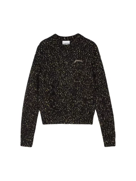 Sweter Ganni z logo czarny