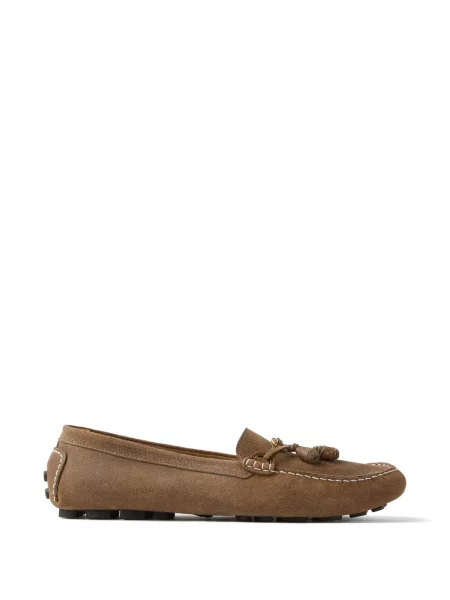 Pantofi loafer Versace din piele de căprioară maro