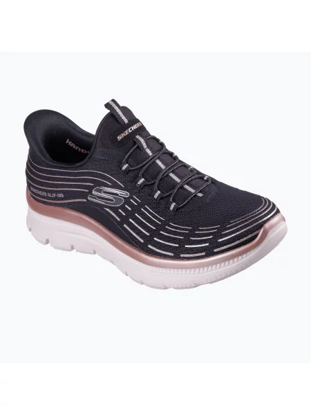 Női cipők SKECHERS Summits Plus Soft Luster fekete/rózsaarany. Méret: 38 EU fekete