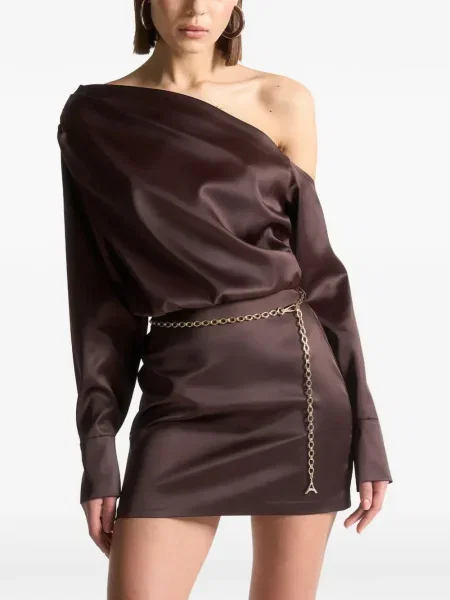 Rochie mini Manière De Voir drapată de costum maro