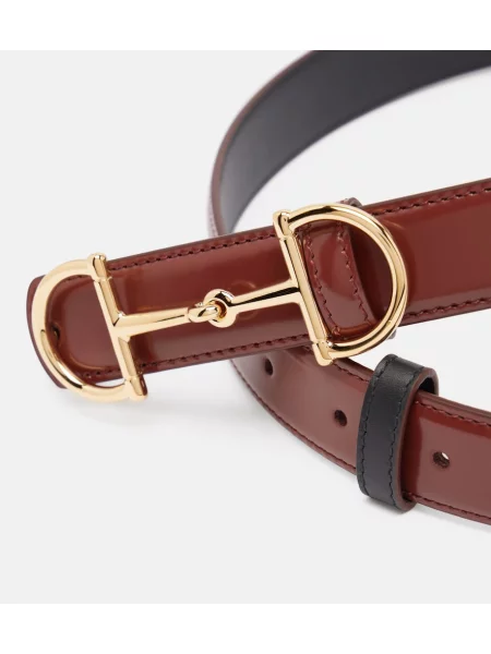 Cu centură reversibil curea Gucci din piele maro
