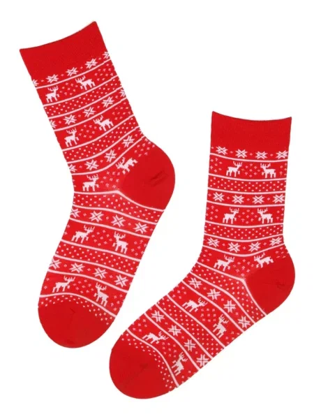 Sokisahtel Ponožky PÄRT merino wool Christmas socks' červená