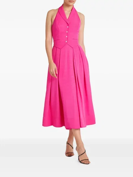 Rochie Temperley London plisată de costum roz