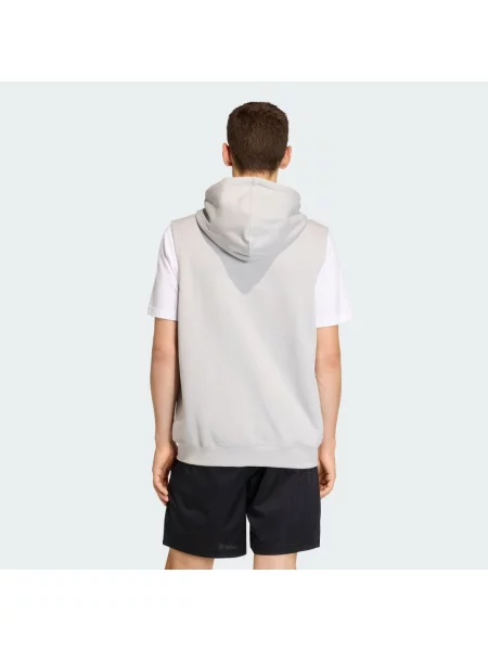 BLUZA Z KAPTUREM BEZ RĘKAWÓW TREFOIL ESSENTIALS szara
