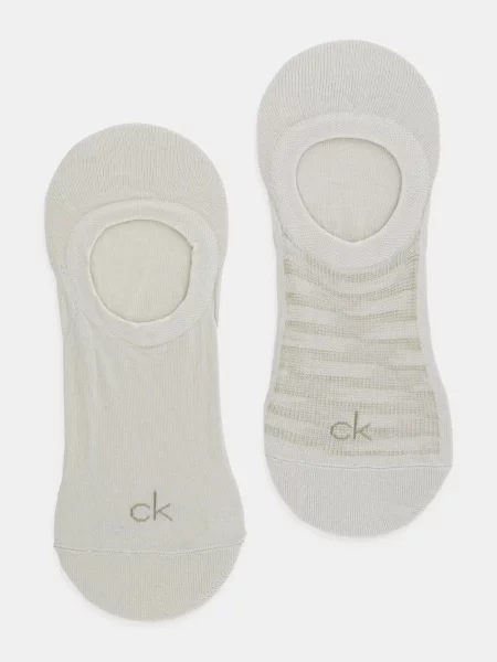 Чорапи Calvin Klein 2 чифта бежово