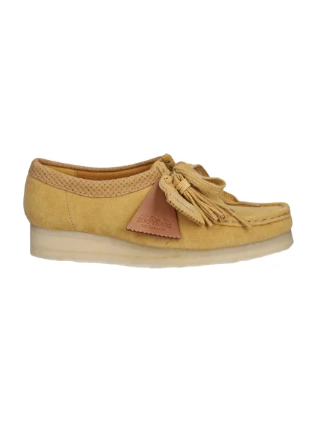 Clarks Originals mokasyny zamszowe Wallabee na platformie żółty