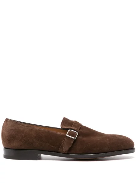 Pantofi loafer John Lobb cu cataramă maro