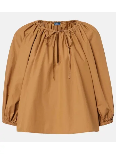 Блуза Polo Ralph Lauren поплин кафяво
