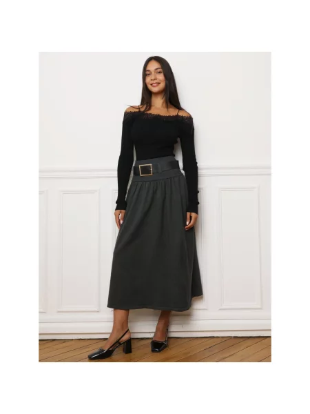 Sukňa La Modeuse sivá