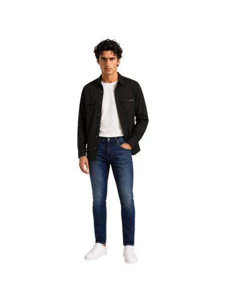 Džínsová košeľa Calvin Klein Jeans čierna