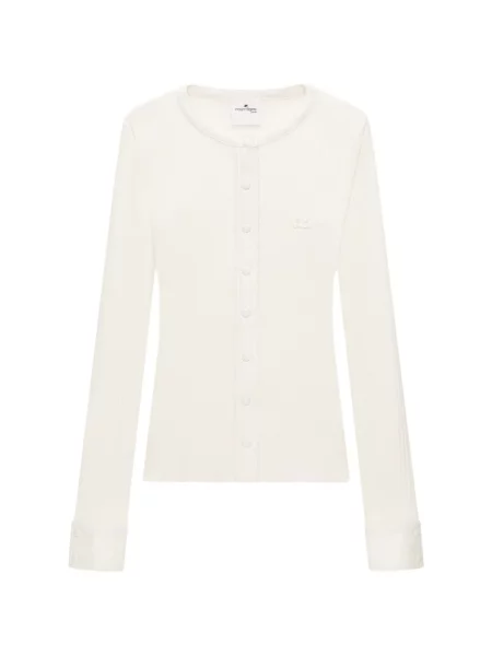 Cardigan Courreges tricotate alb