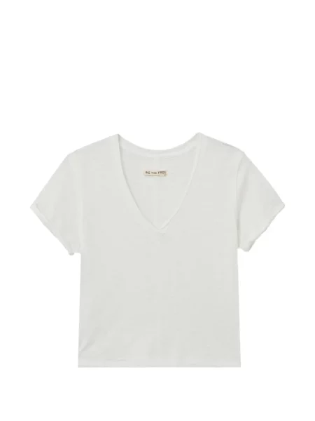 Tricou Free People cu decolteu în V alb