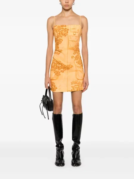 Raštuota mini suknelė Acne Studios oranžinė
