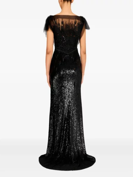 Φόρεμα με πούλιες Jenny Packham με παγιέτες από τούλι μαύρο