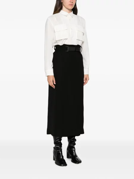 Cu centură rochie midi Sacai alb