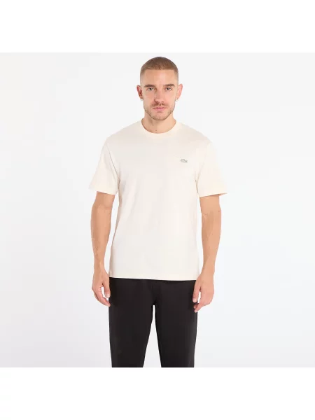Тениска Lacoste с изчистен дизайн бежово