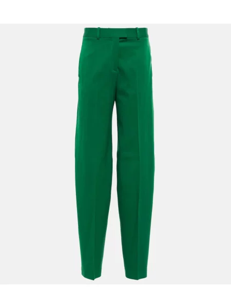 Pantaloni The Attico de lână verde