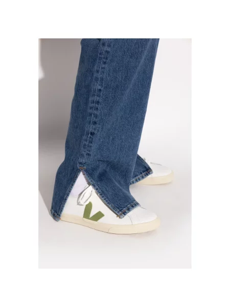 Sneakersy Veja Esplar zamszowe z logo białe