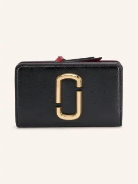 Marc Jacobs Peněženka Saffiano The Snapshot Compact Wallet / zlatá / tmavě červená černá