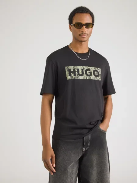 HUGO Tričko Nerpient olivová čierna