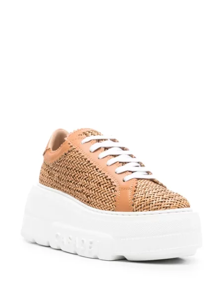 Sneakerși Casadei cu platformă maro
