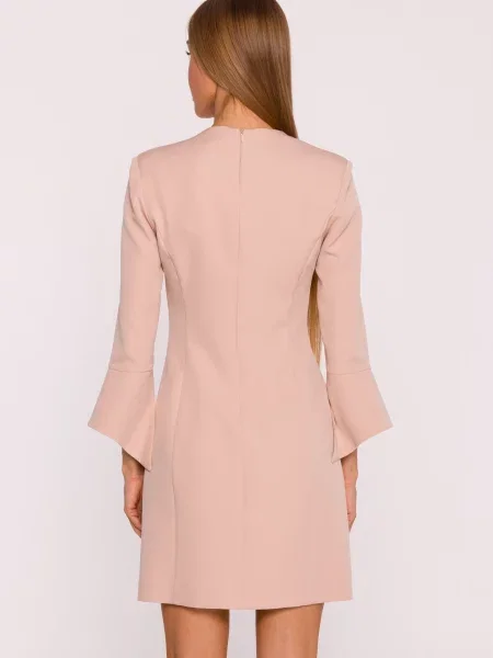 Rochie mini Made Of Emotion cu decolteu în V bej