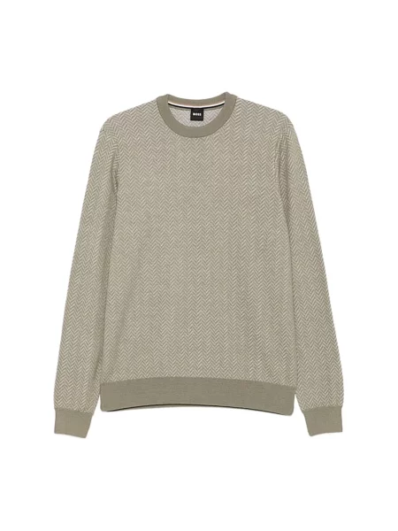 Sweter Hugo w kratę zielony