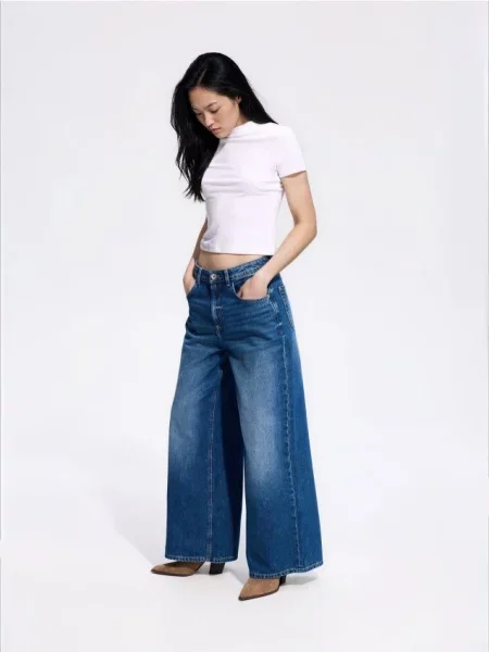 Reserved Blugi baggy albastru
