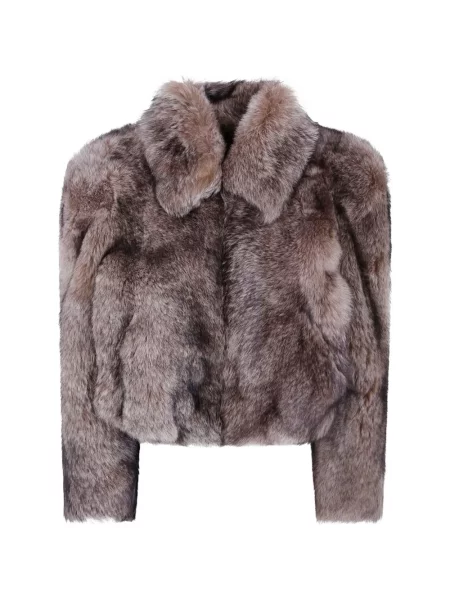 Geacă Chloé din piele de oaie maro