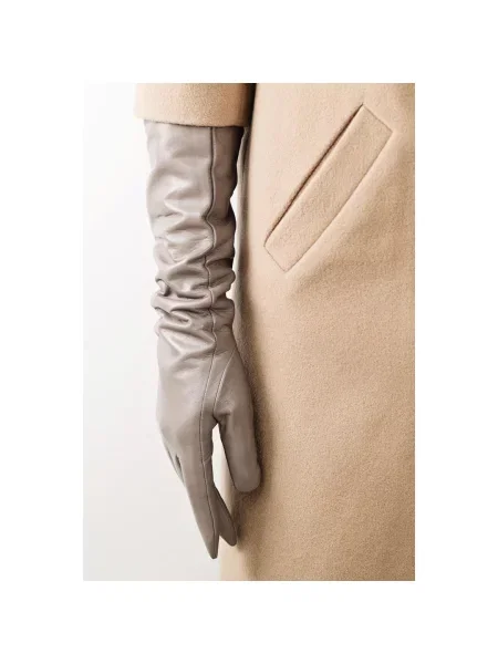 Кожаные перчатки Estro серые