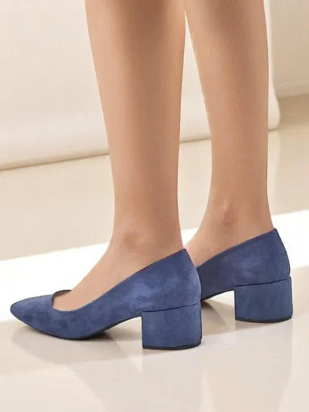 Pantofi cu toc Resti cu toc jos albastru