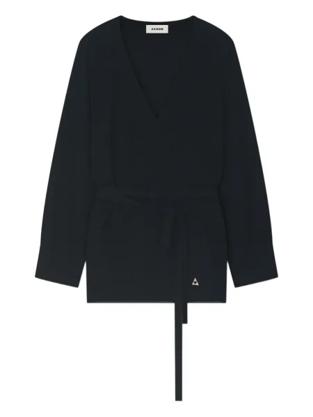 Sweter áeron z dekoltem w serek czarny