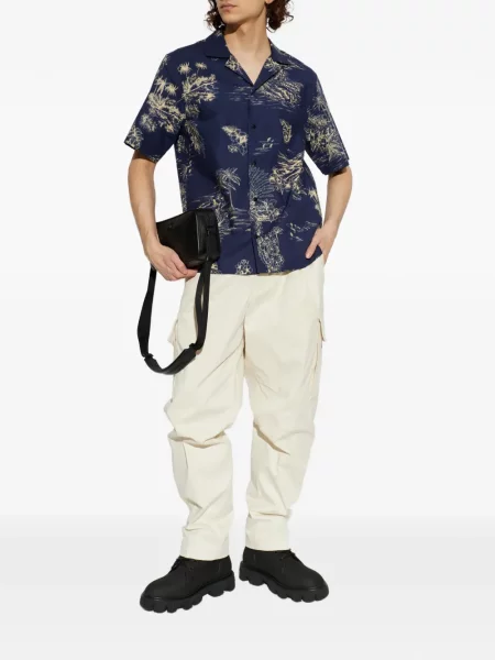 Cămașă Moncler cu imagine albastru