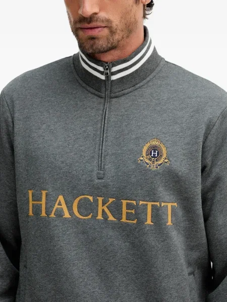 Hanorac Hackett de jumătate de fermoar gri