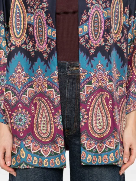 Geacă Etro cu imagine cu model paisley albastru