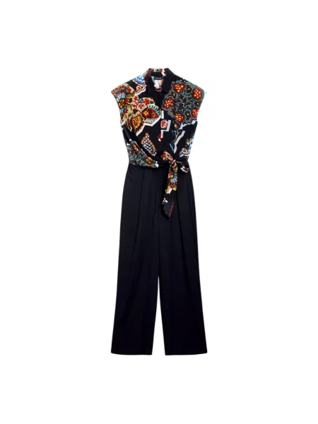 Kombinezon Desigual z wzorem paisley czarny