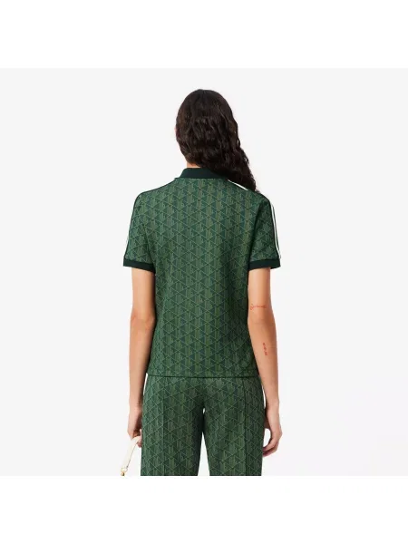 Lacoste Koszulka Polo Z Monogramem Slim Fit Ciemnozielona zielony