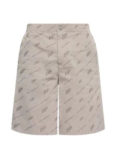 Pantaloni scurți Off-white cu autograf alb