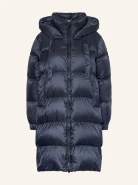Max Mara The Cube Péřový Kabát Marte S Odnímatelnou Kapucí tmavě modrá