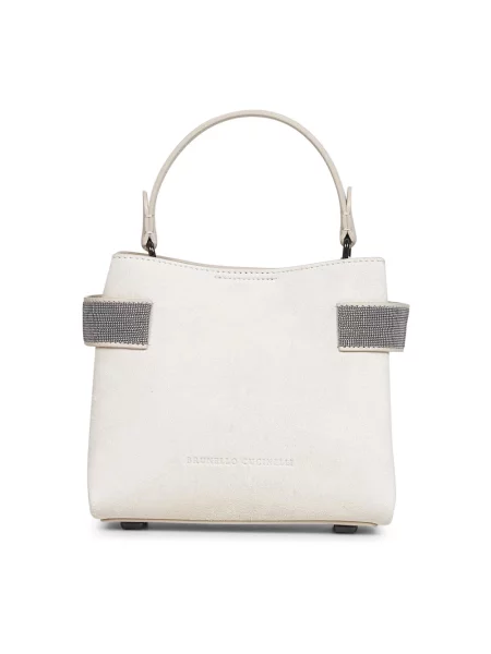 Torba Brunello Cucinelli skórzana beżowa