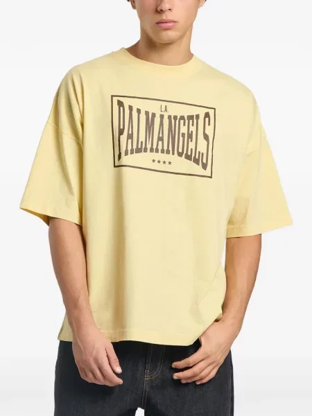 Tricou Palm Angels cu autograf galben