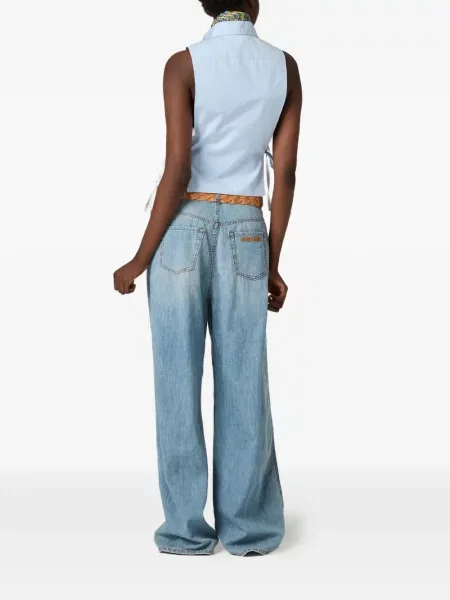 Pantaloni Miu Miu albastru