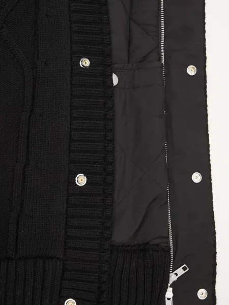 Куртка Kenzo Knitted Down Jacket зимова oversize чорний