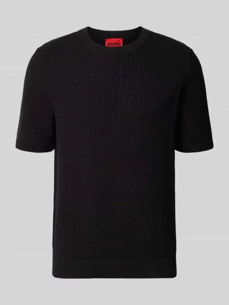 T-shirt o kroju regular fit z czystej bawełny model SAFFON' Hugo czarna