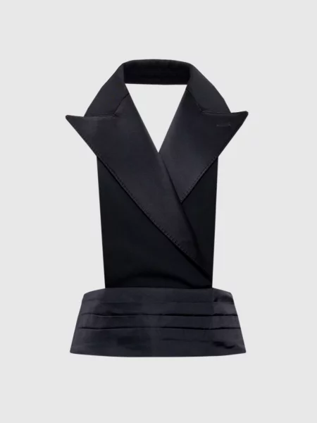 Жилет з вовни та шовку Dolce&gabbana чорний