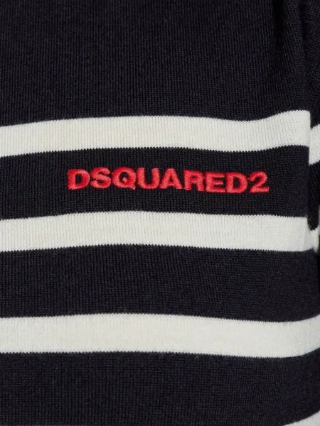Tricou Dsquared2 cu broderie negru