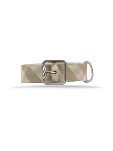 Pasek Burberry w kratę beżowy