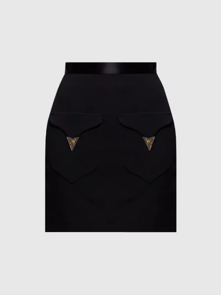 Спідниця з вовни Versace чорна