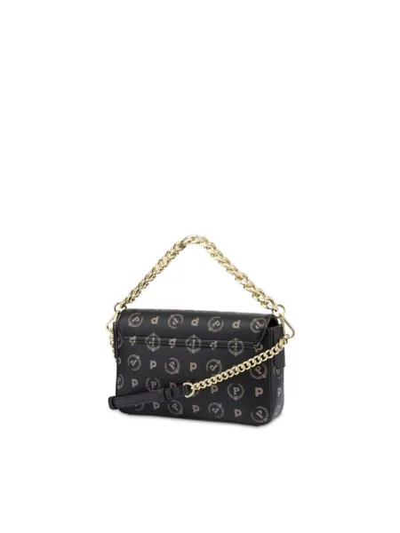 Torebka crossbody Pollini z logo czarna