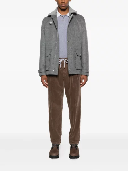 Lung tricou polo Brunello Cucinelli gri